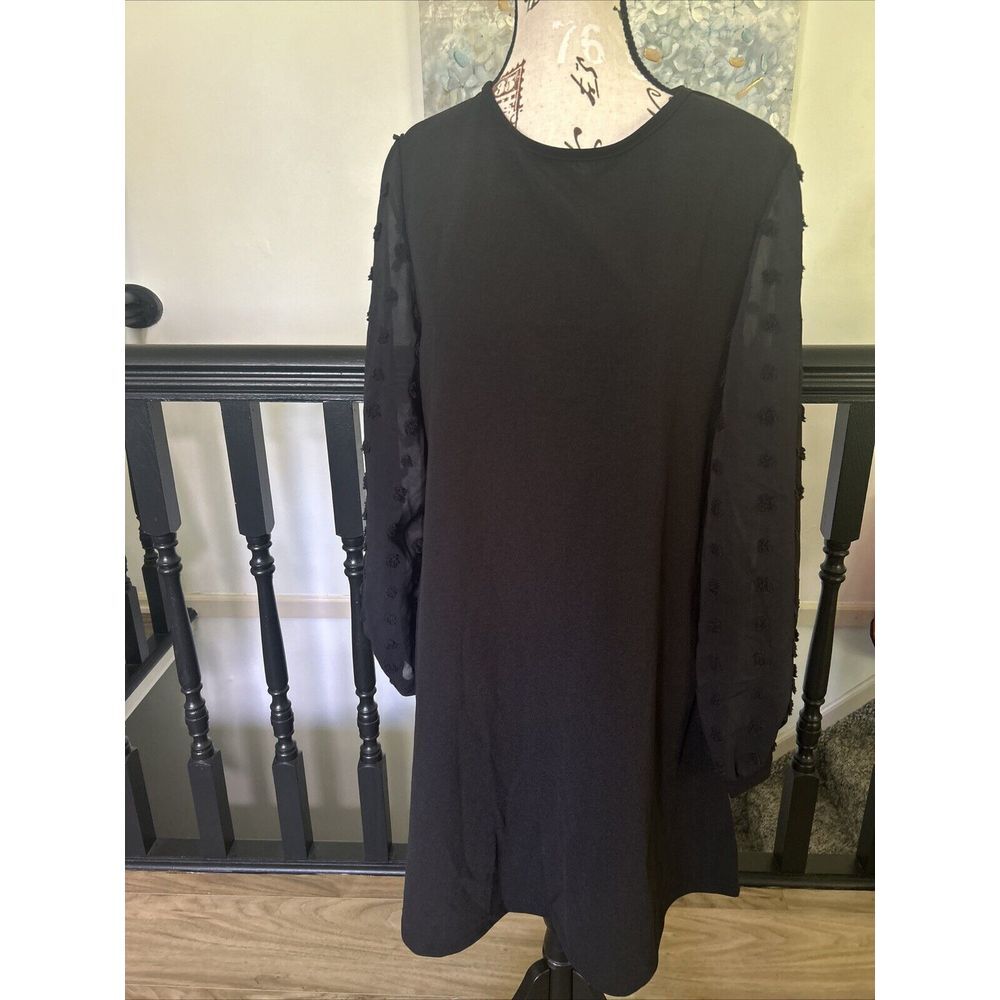 SweatyRocks‎ Women's Elegant Mesh Contrast Long Sleeve A Line Mini Short Dress M